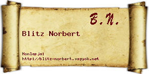 Blitz Norbert névjegykártya