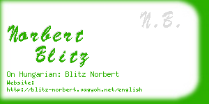 norbert blitz business card